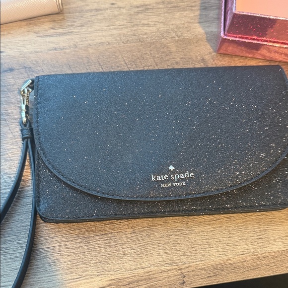 Kate Spade Glitter Black Wristlet Clutch - Picture 2 of 7